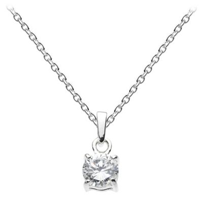 Sterling silver and cubic zirconia claw set necklace
